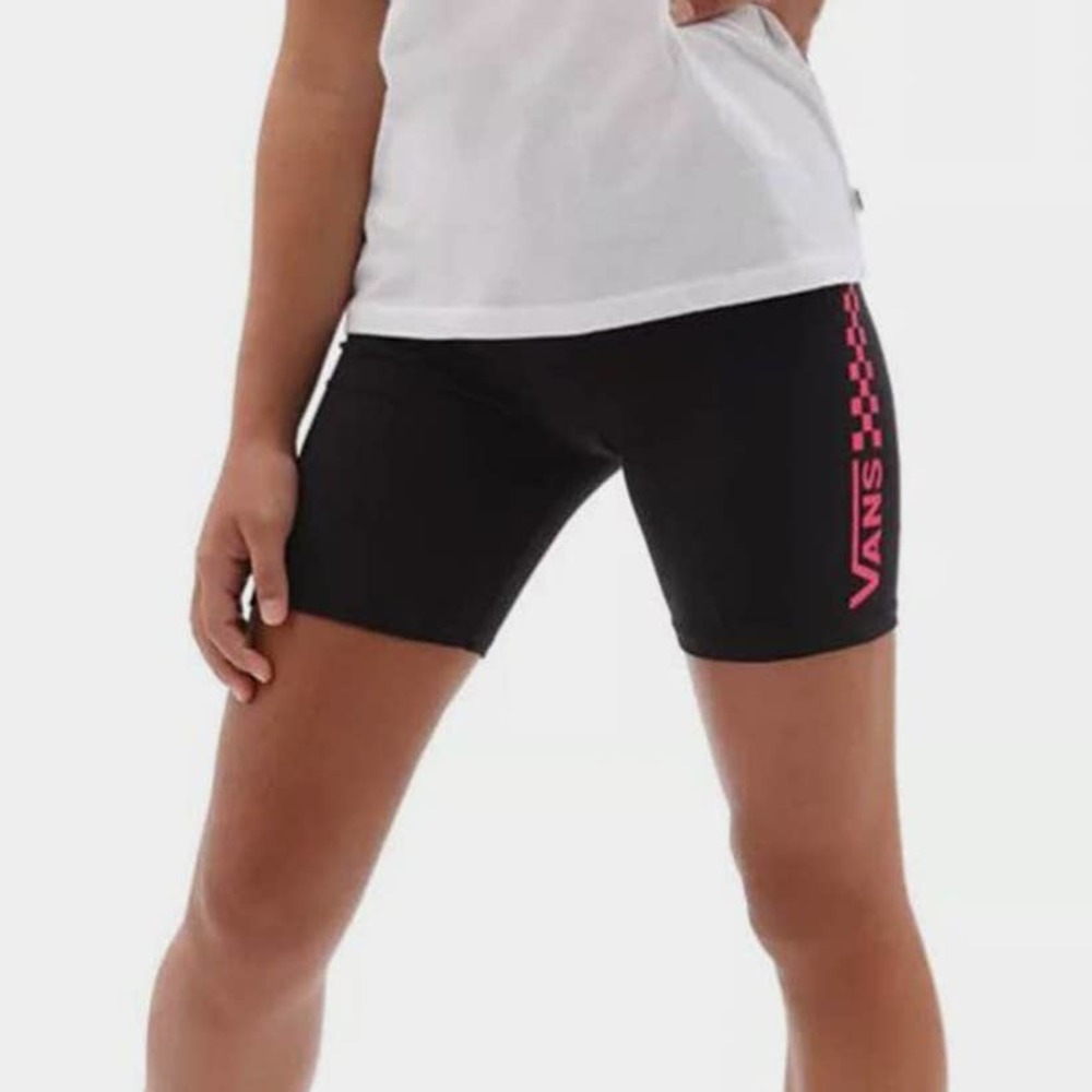 Vans Black Athletic Bike Shorts with Pink Logo